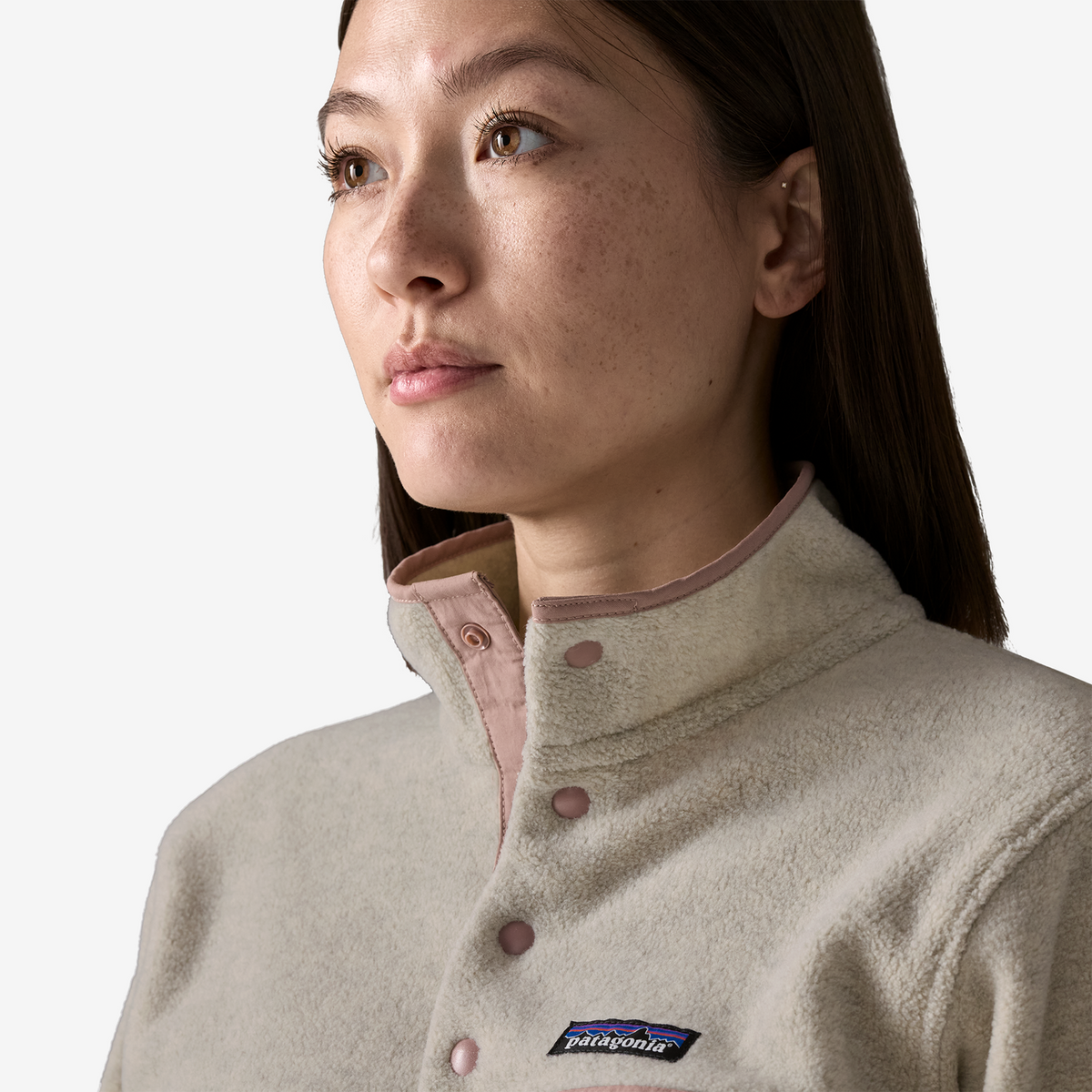 Women's Lightweight Synchilla Snap-T Fleece Pullover Oatmeal Heather w/Moonrise Taupe - Image 6