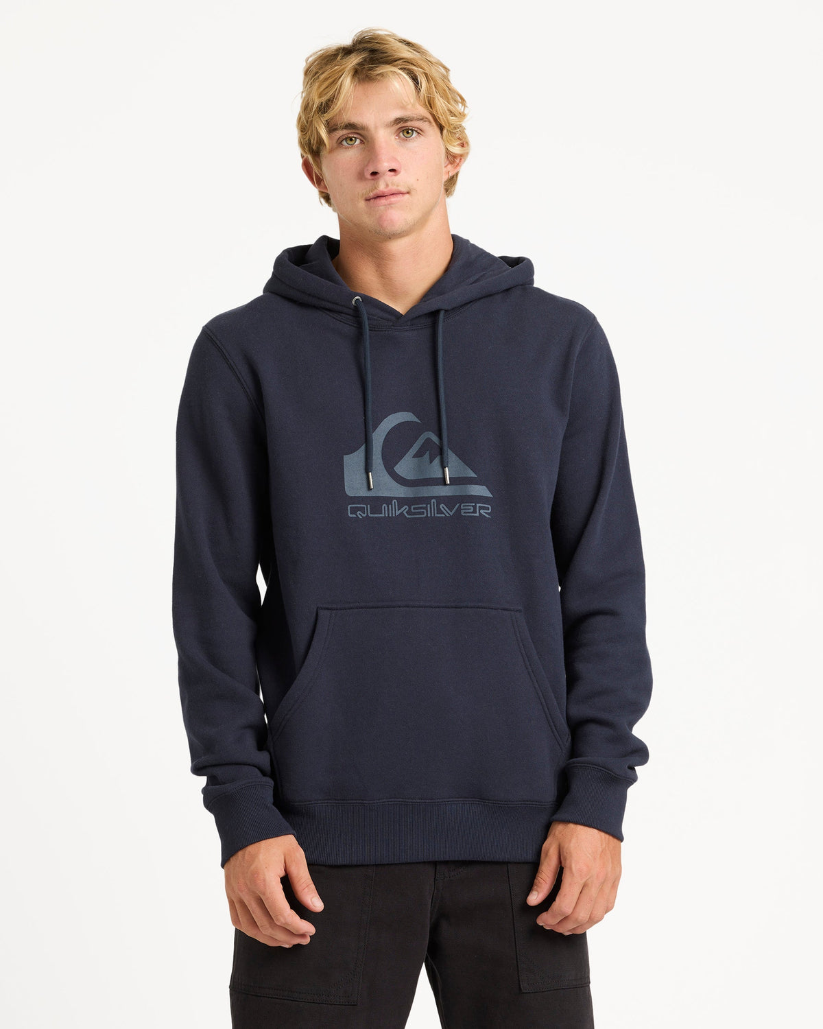 Mens Comp Logo Hooded Jumper Dark Navy - Image 8
