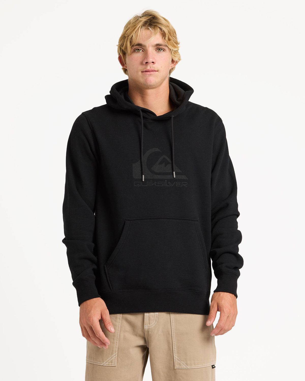 Mens Comp Logo Hooded Jumper Black - Image 1