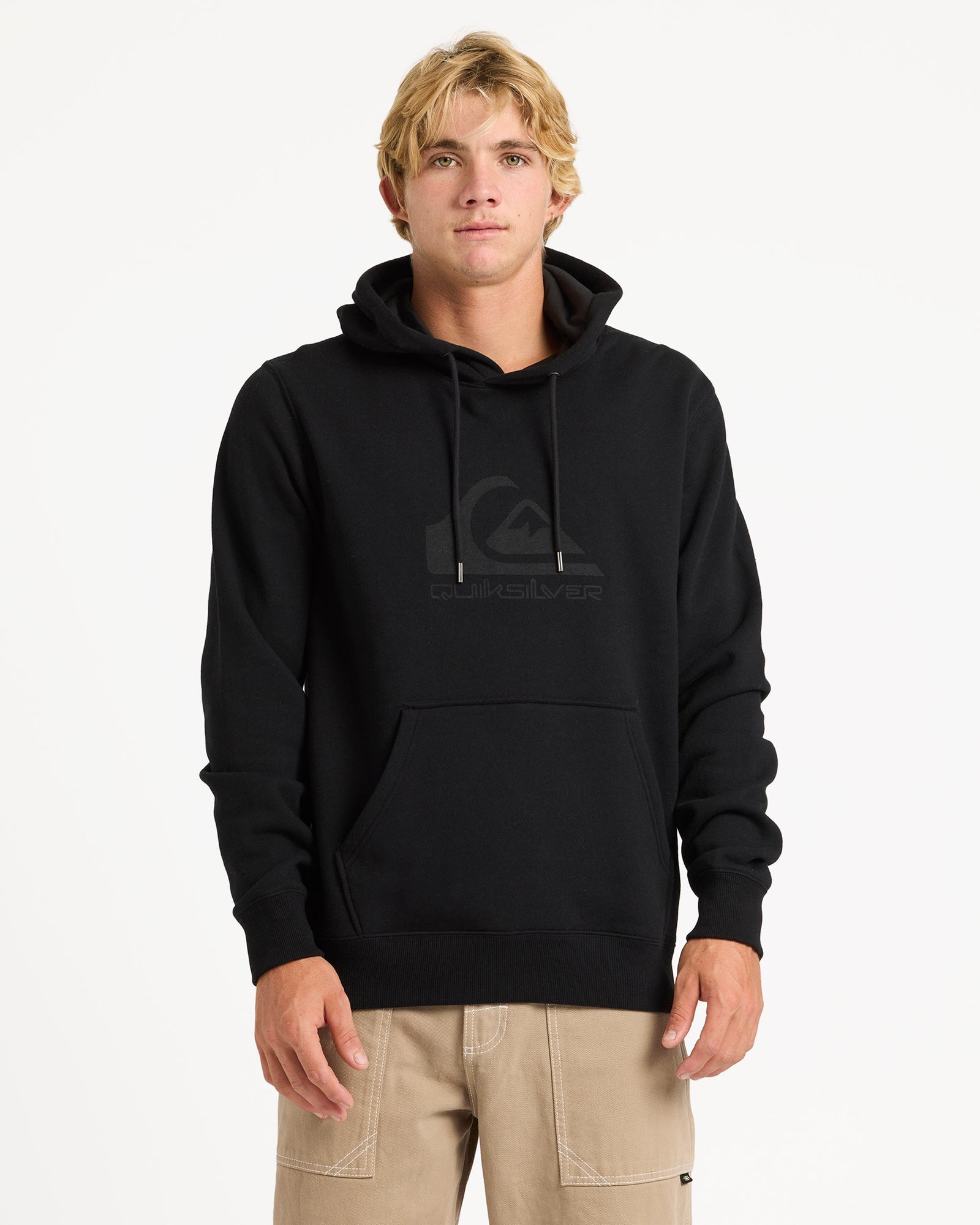 Mens Comp Logo Hooded Jumper Black - Image 1