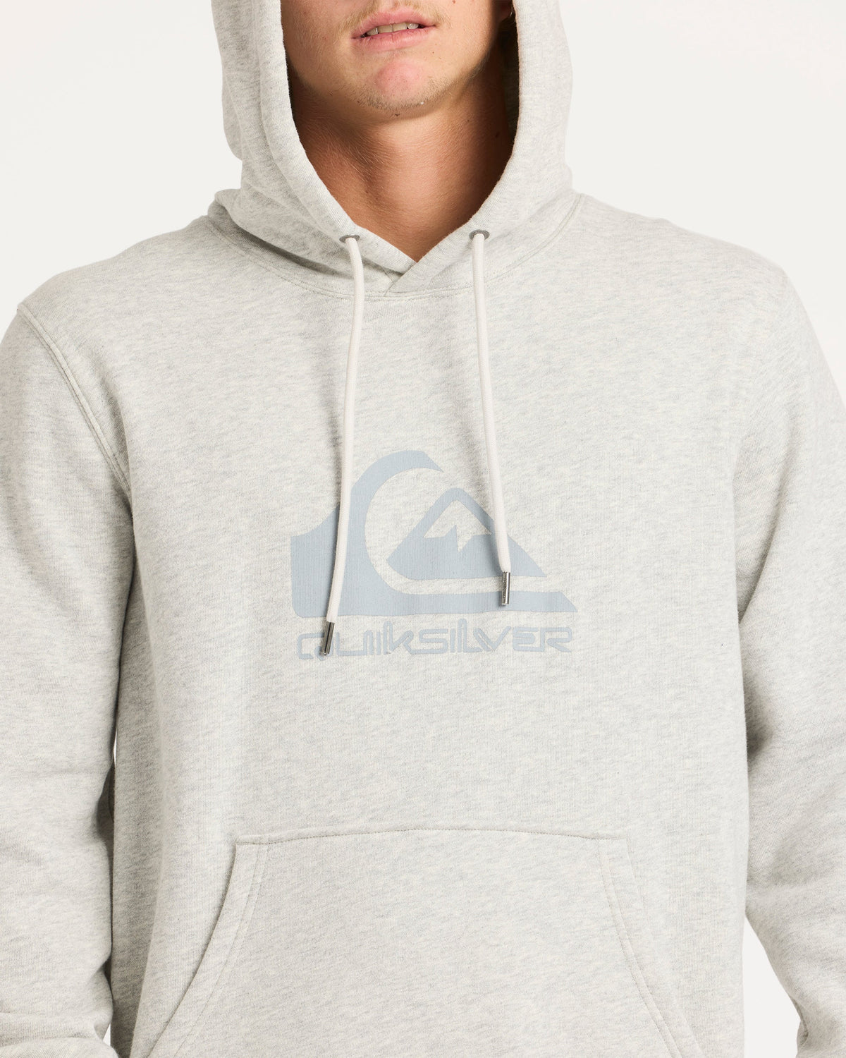 Mens Comp Logo Hooded Jumper Light Grey Heather - Image 18