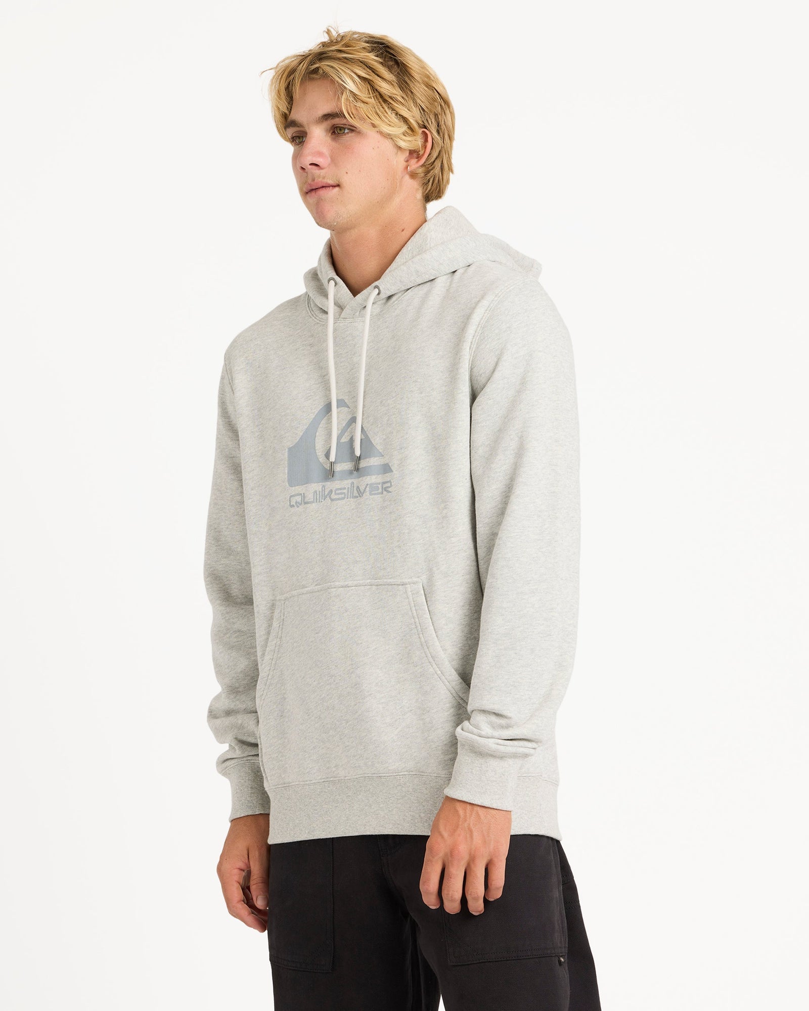 Mens Comp Logo Hooded Jumper Light Grey Heather - Image 17