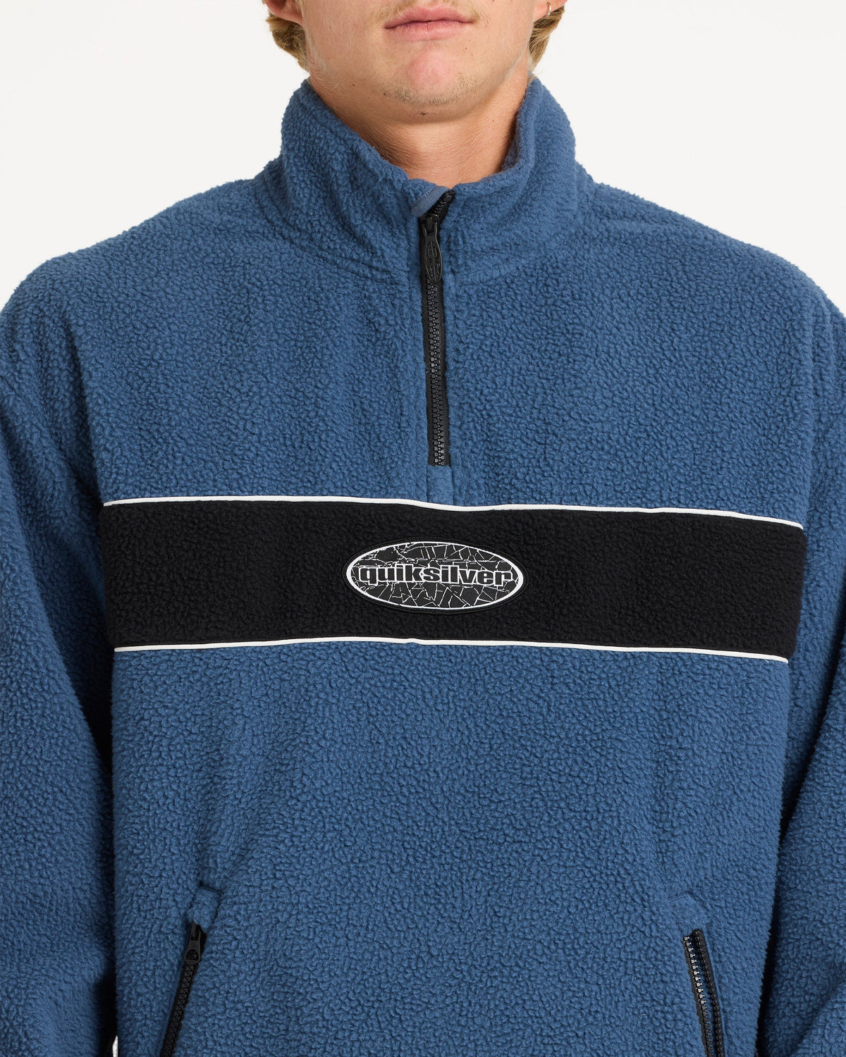 Mens Mercury Panel Sweater Dark Denim - Image 4