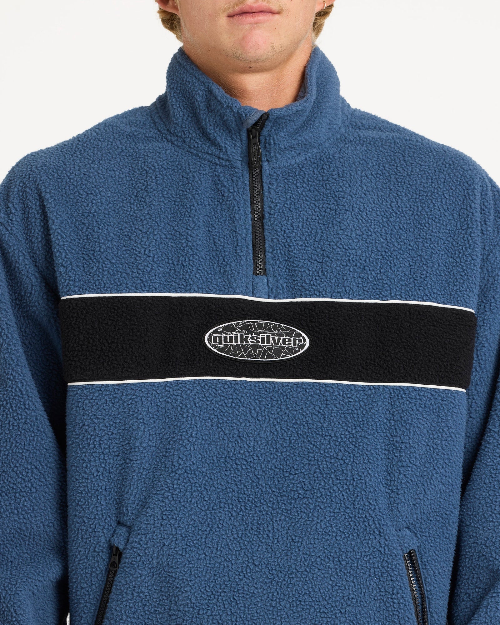 Mens Mercury Panel Sweater Dark Denim - Image 4