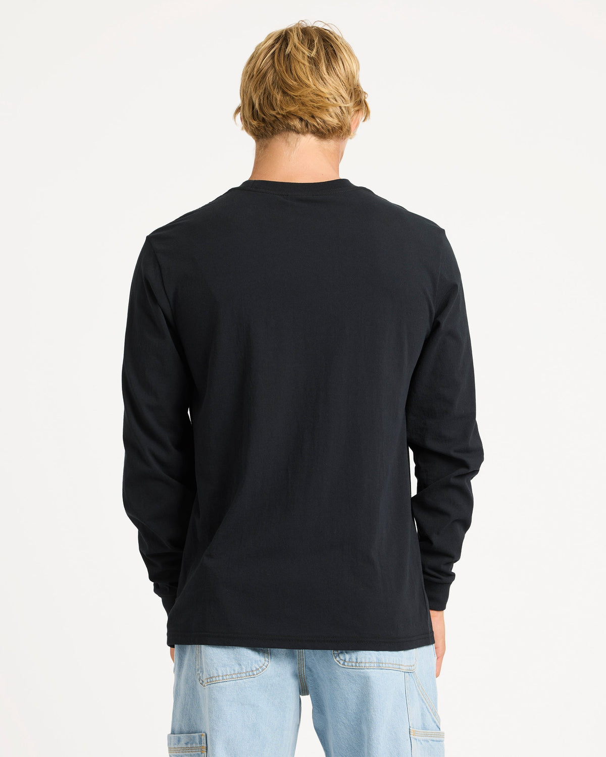 Mens Chrome Long Sleeve T Shirt Black - Image 2