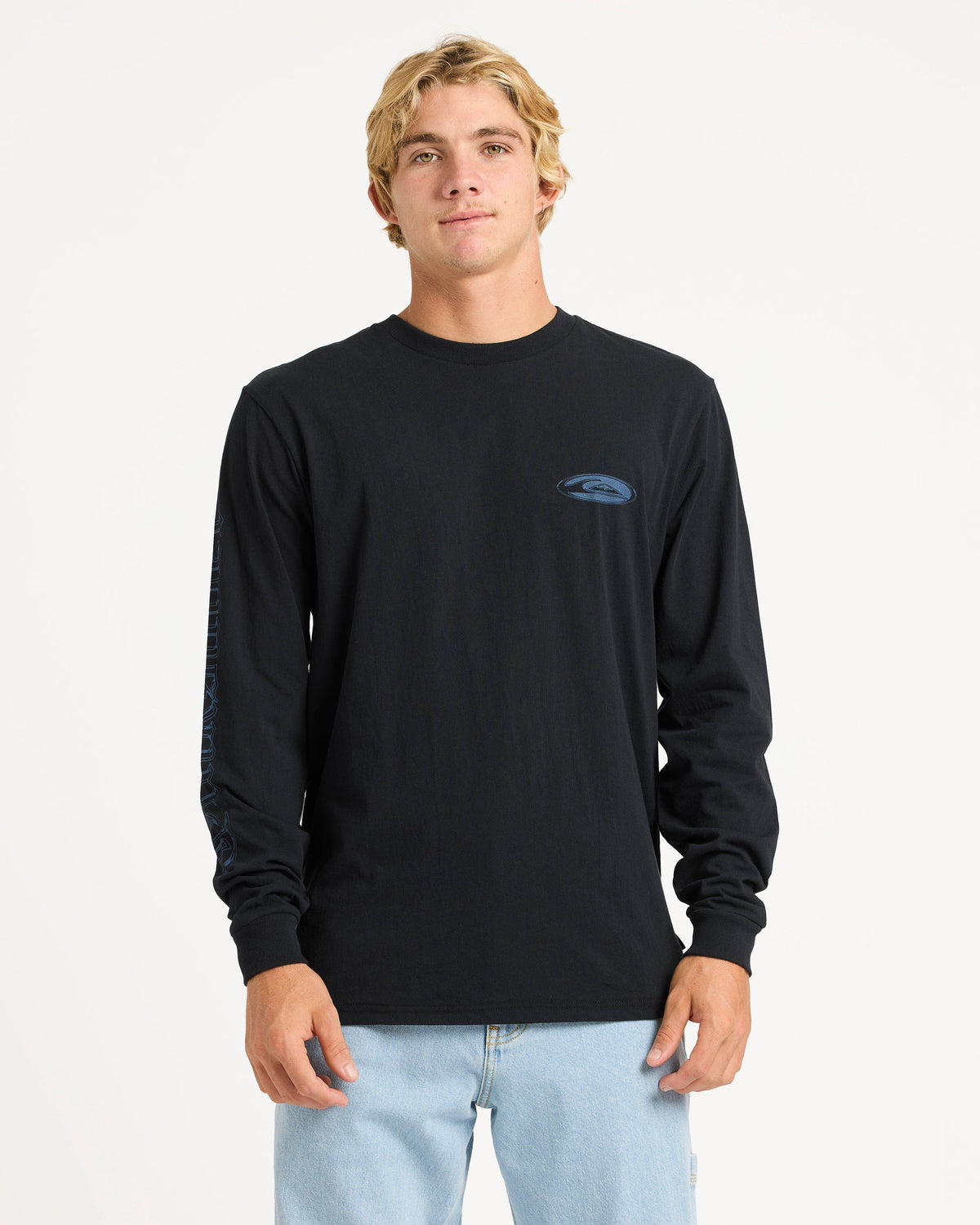 Mens Chrome Long Sleeve T Shirt Black - Image 1