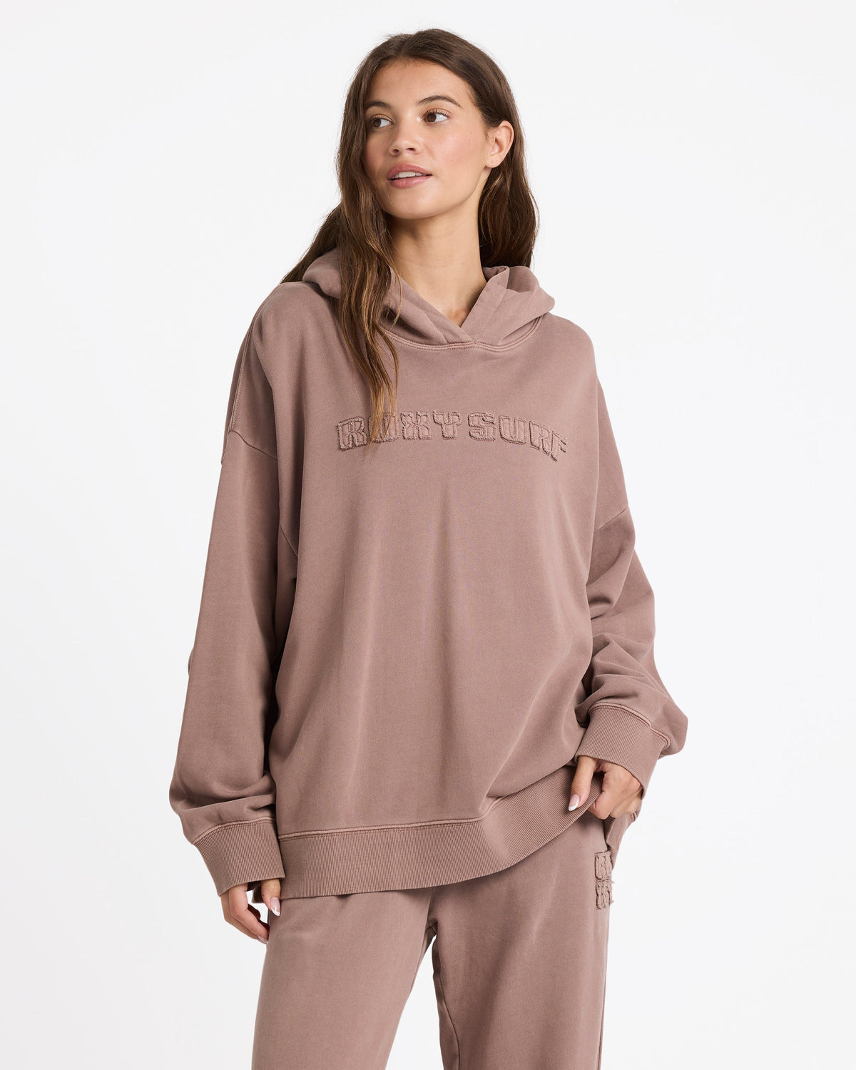 Womens Steppin Up Hooded Jumper Mocha - Image 1