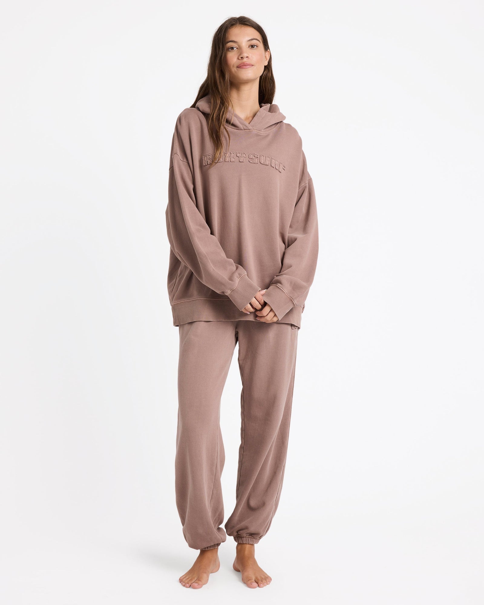 Womens Steppin Up Hooded Jumper Mocha - Image 5