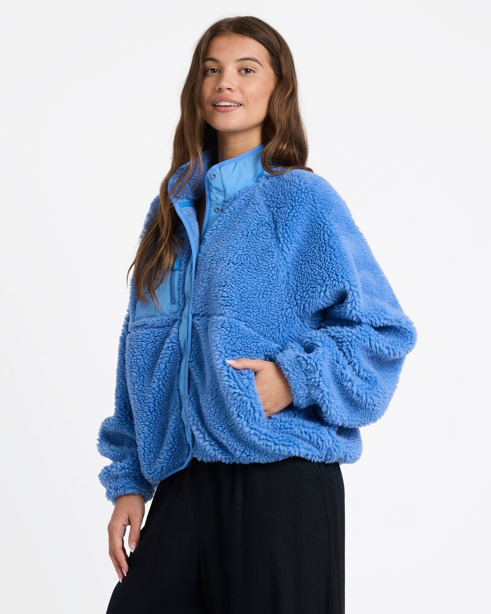 Womens Free Spirit Hooded Jumper Ashley Blue - Image 4