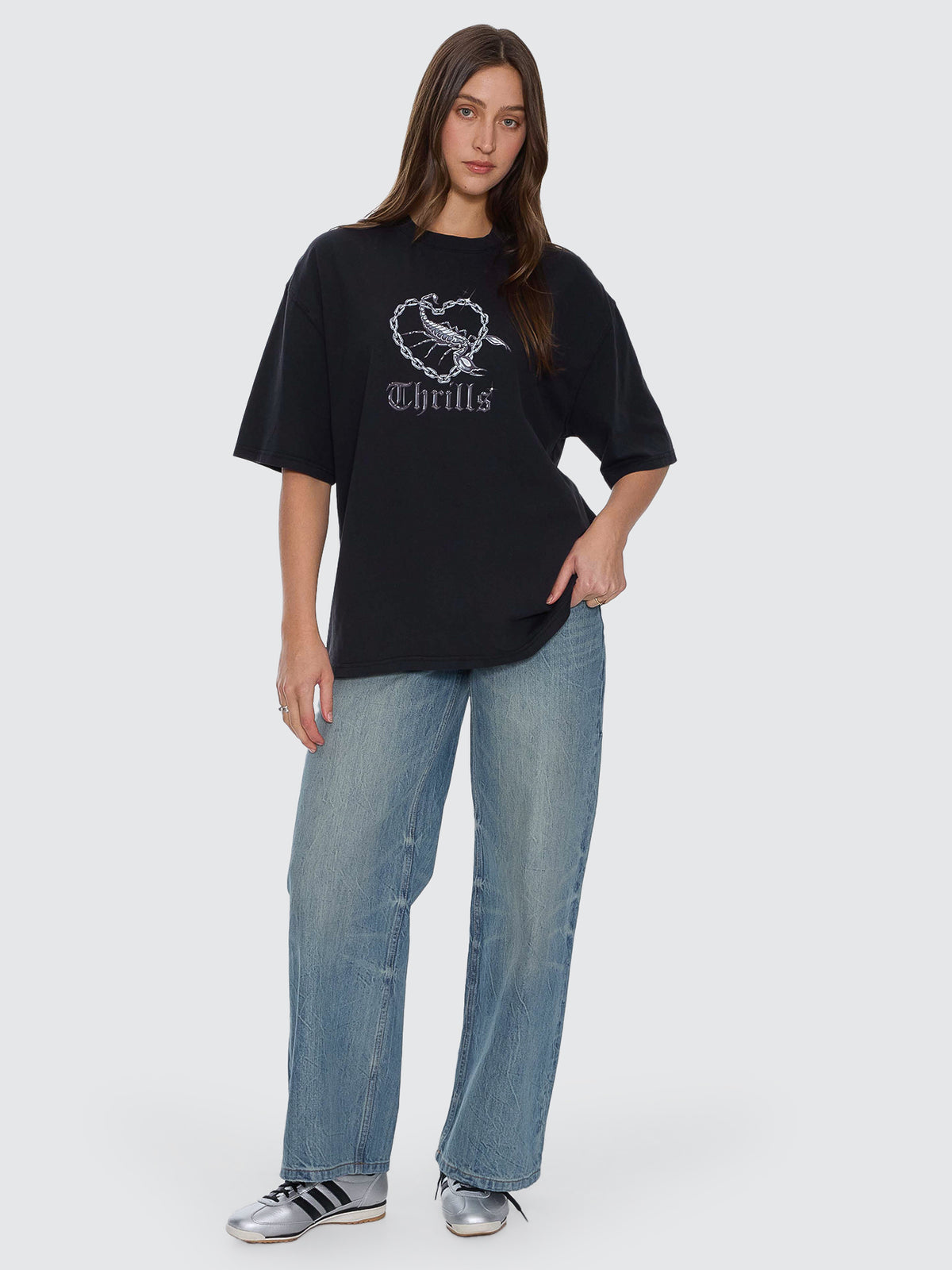 Looks That Kill Oversized Tee - Washed Black - Image 2