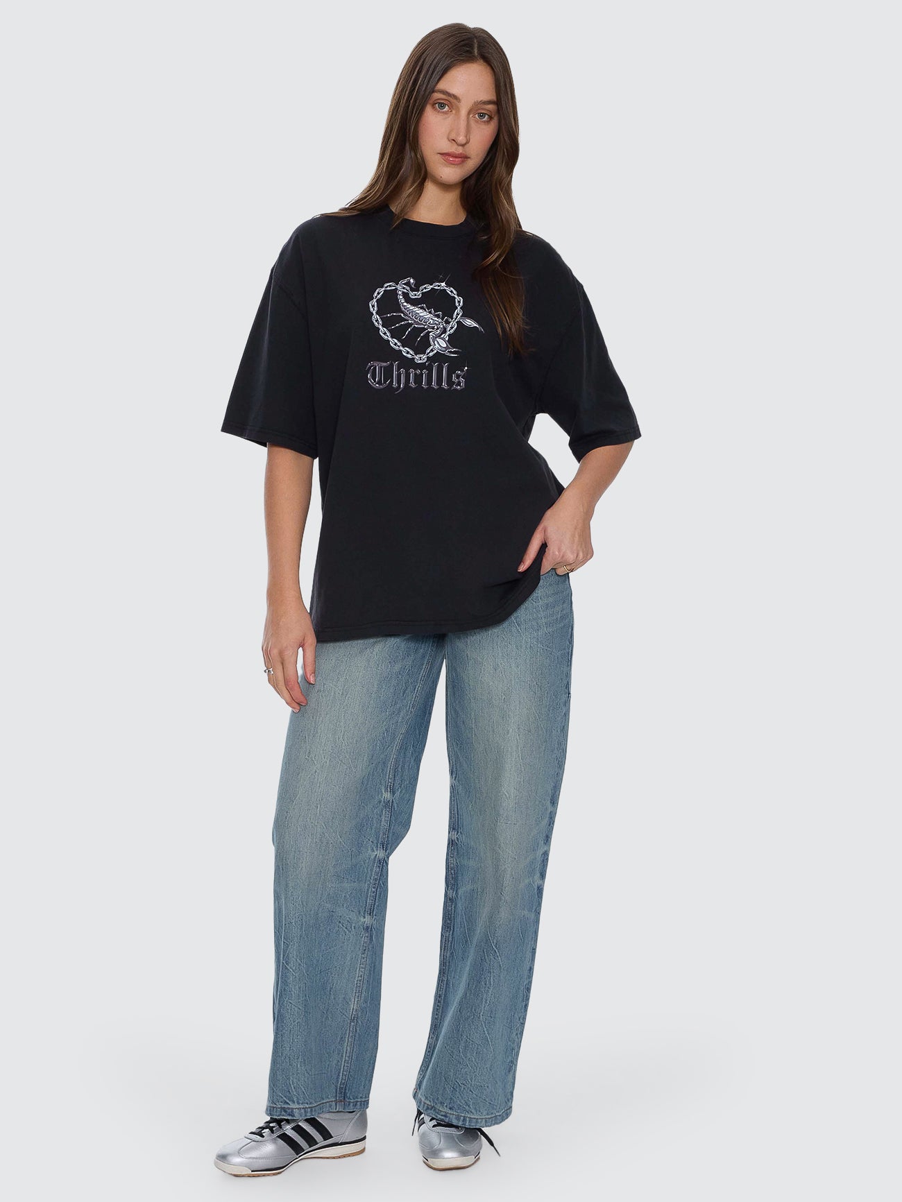 Looks That Kill Oversized Tee - Washed Black - Image 2