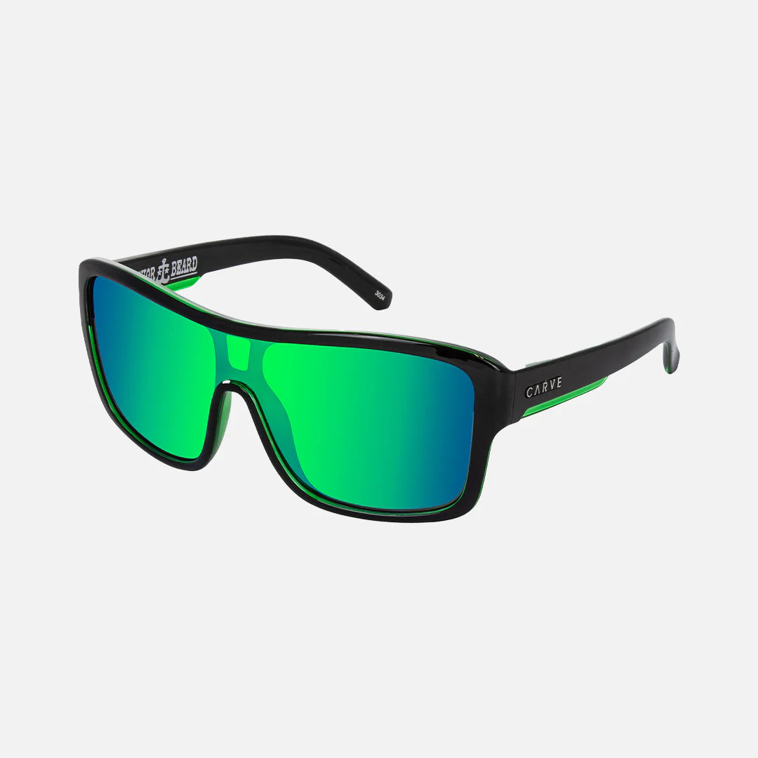 Anchor Beard Gloss Black Outer Frame Green Crystal inner Trims, Green Lens - Image 1