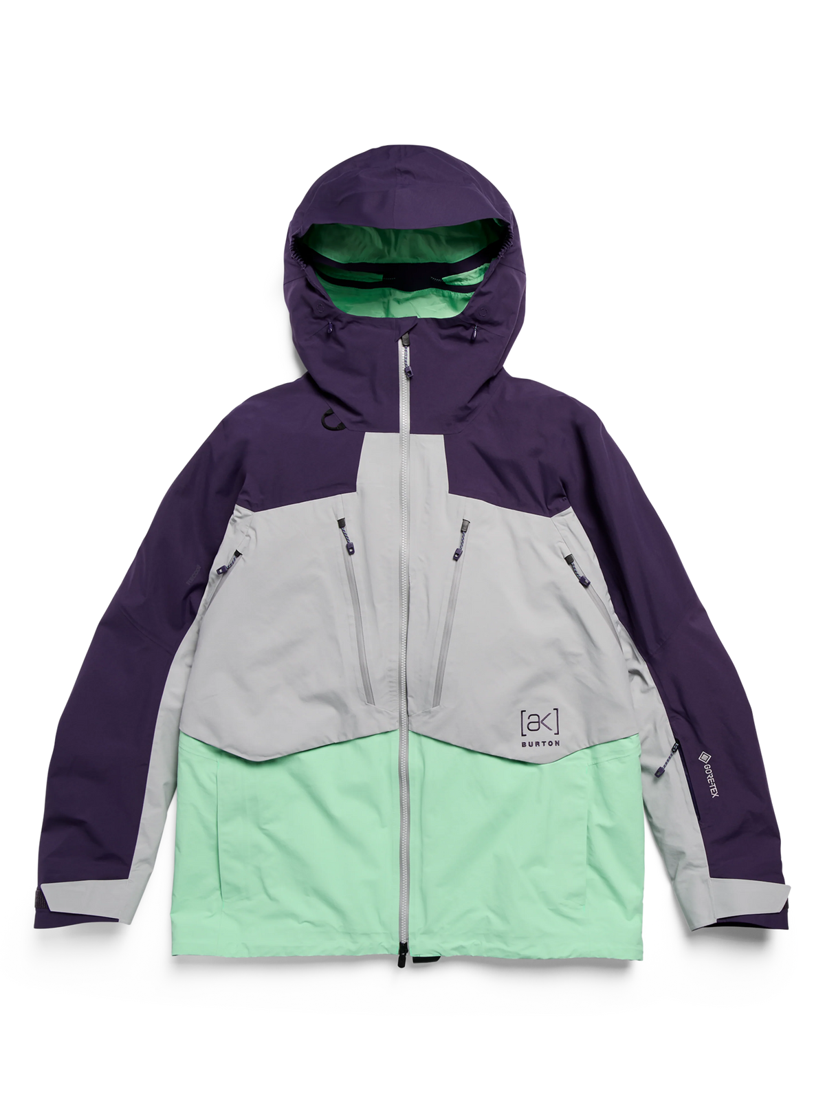 Mens [Ak] Swash Synthetic Insulated Gore-Tex 2L Jacket Nightshade Purple / Apparition Gray / Green Voltage - Image 27