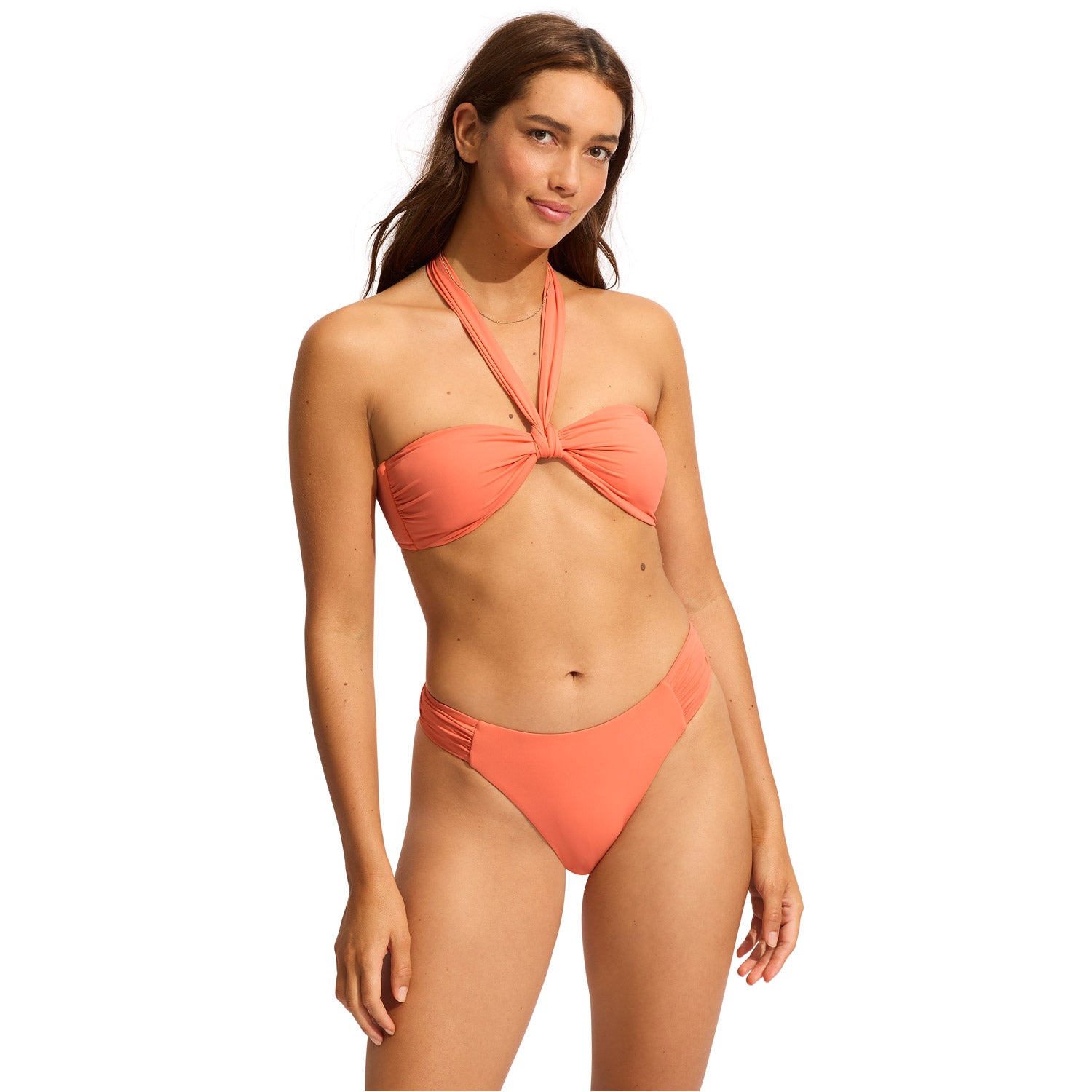 High Leg Ruched Side Bikini Bottom