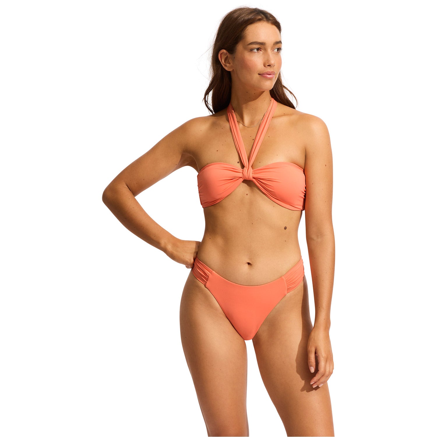 High Leg Ruched Side Bikini Bottom