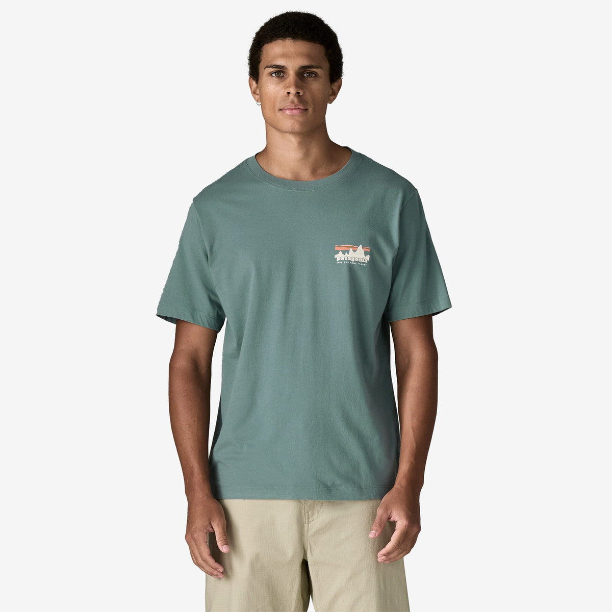 Mens '73 Skyline T Shirt Blue Sage - Image 3