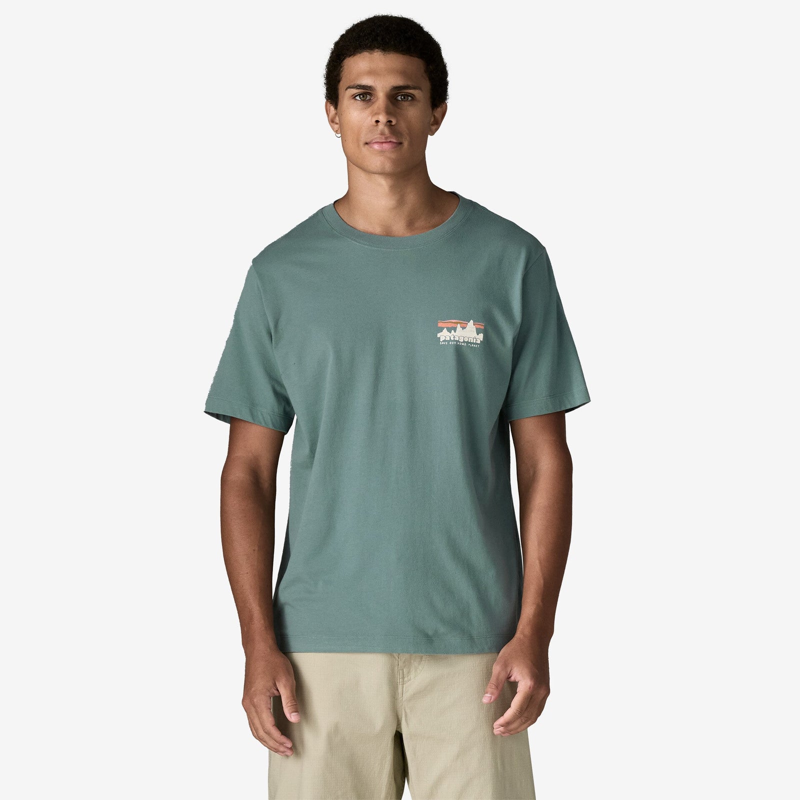 Mens '73 Skyline T Shirt Blue Sage - Image 3