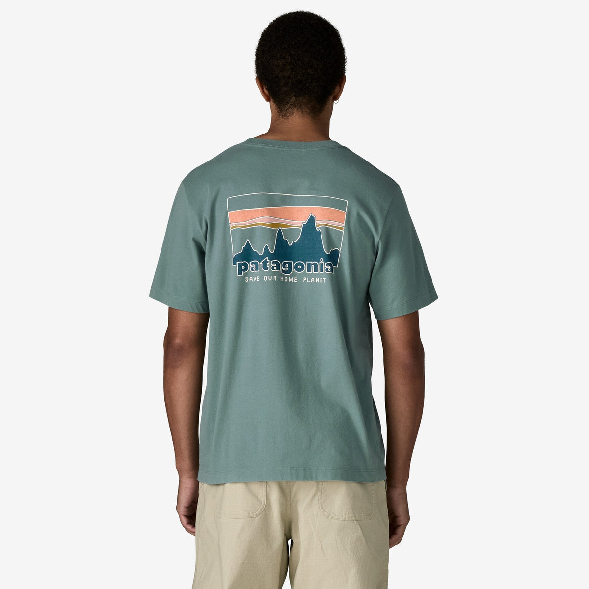 Mens '73 Skyline T Shirt Blue Sage - Image 4