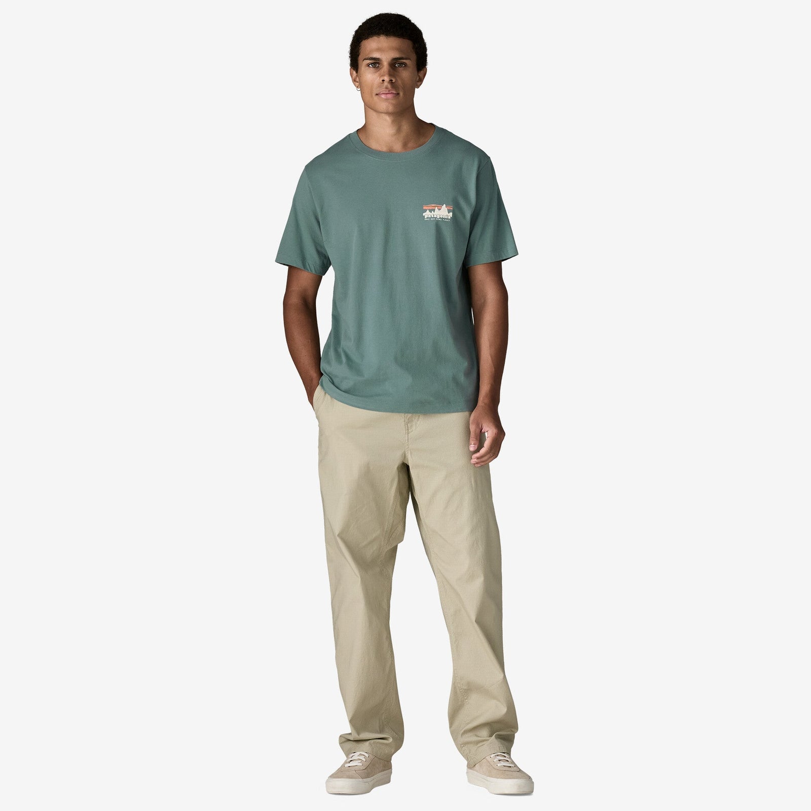 Mens '73 Skyline T Shirt Blue Sage - Image 5