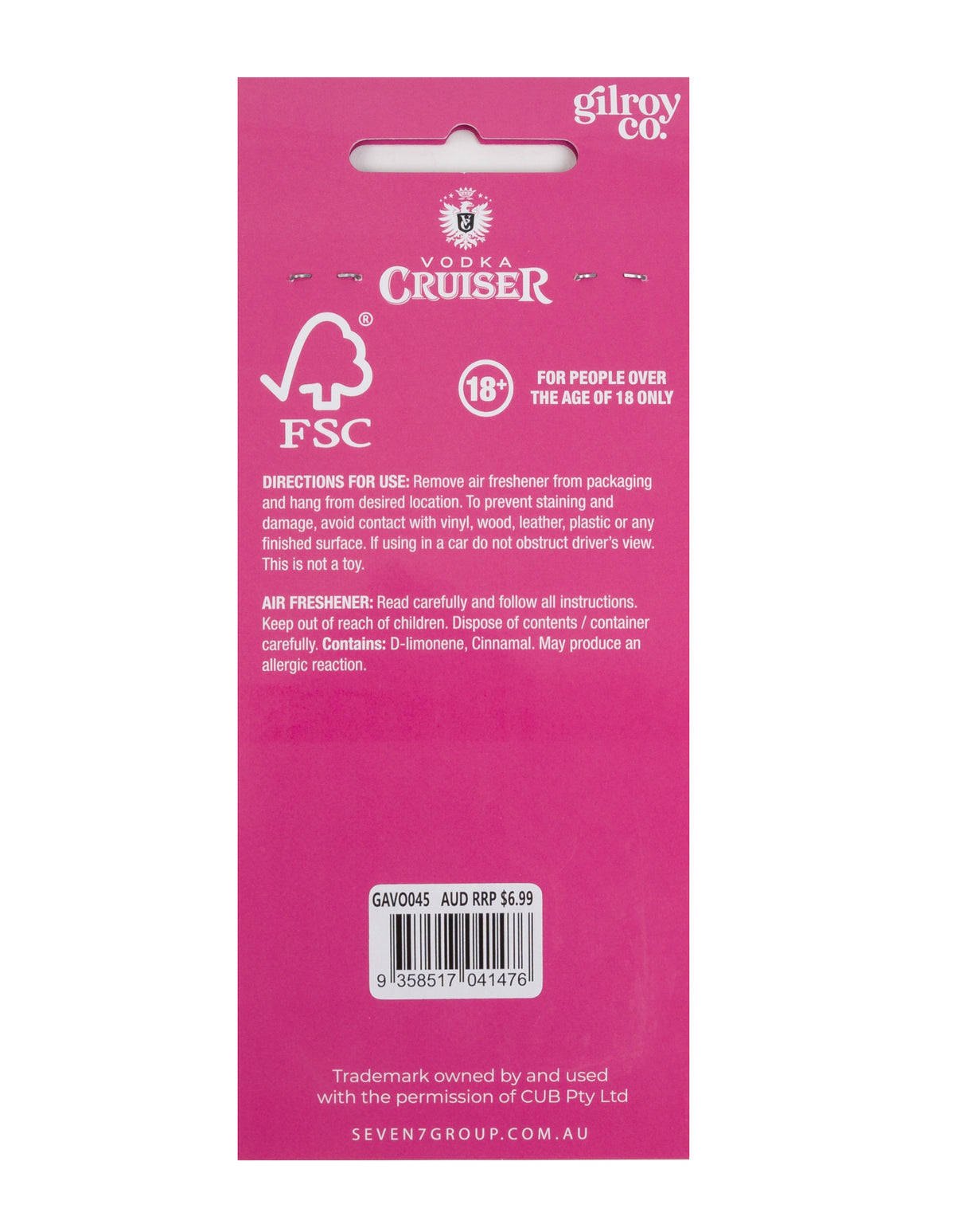 Vodka Cruiser Pinneapple Air Freshener - Image 3