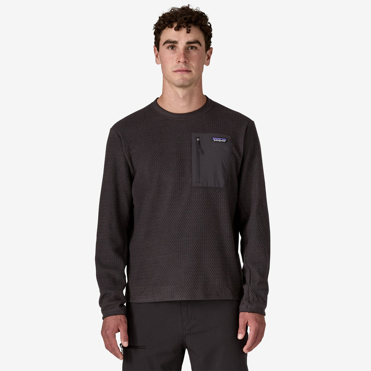 Mens R1® Air Fleece Crewneck Black - Image 2