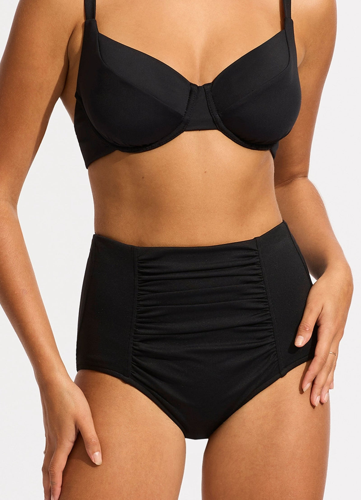 Womens Seafolly Collective High Waisted Swimwear Black - Image 2