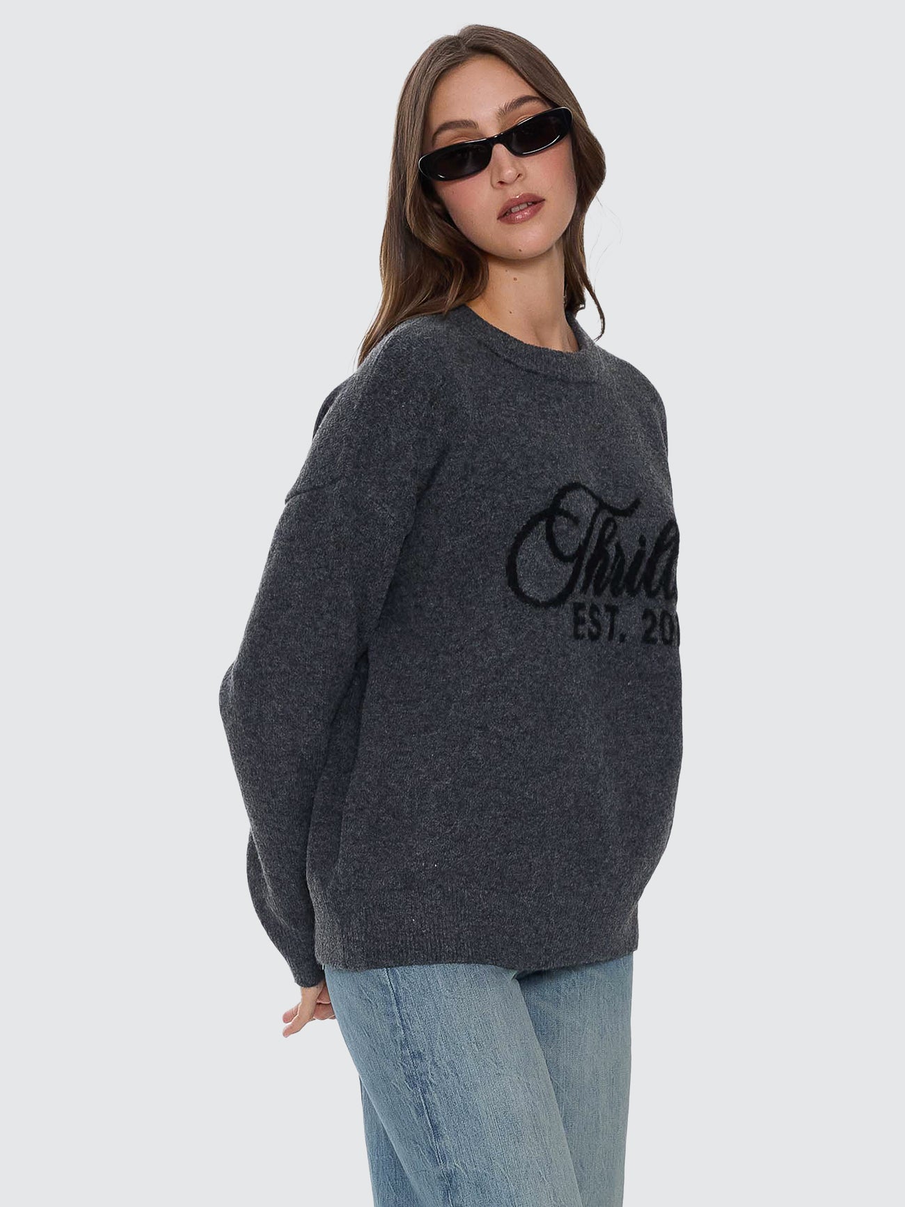 Bloodlines Knit Sweater - Dark Charcoal - Image 5