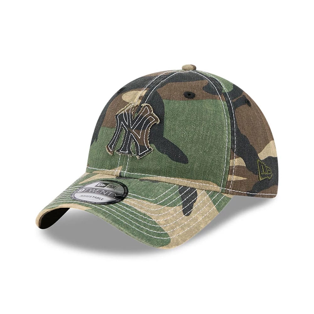 New York Yankees Mlb Washed Camo Open Green 9Twenty Adjustable Cap Green - Image 1