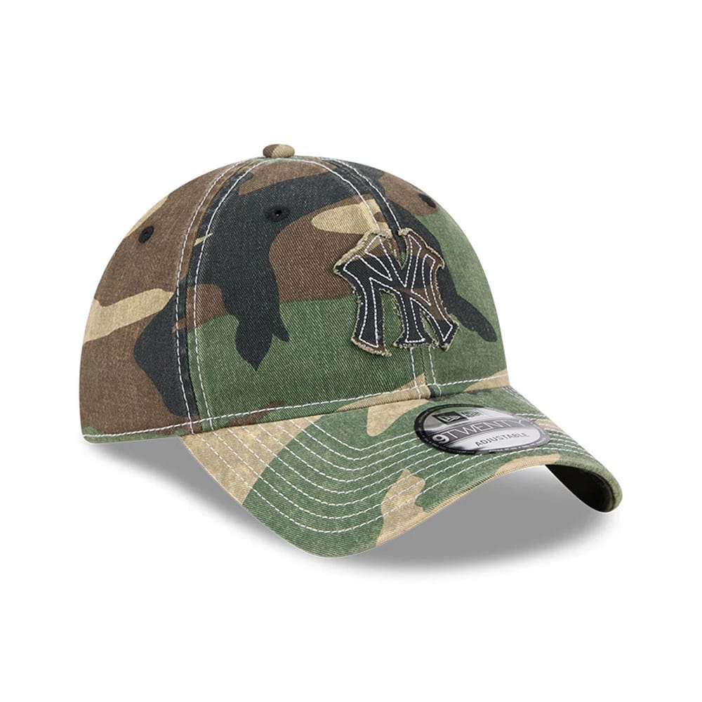 New York Yankees Mlb Washed Camo Open Green 9Twenty Adjustable Cap Green - Image 3