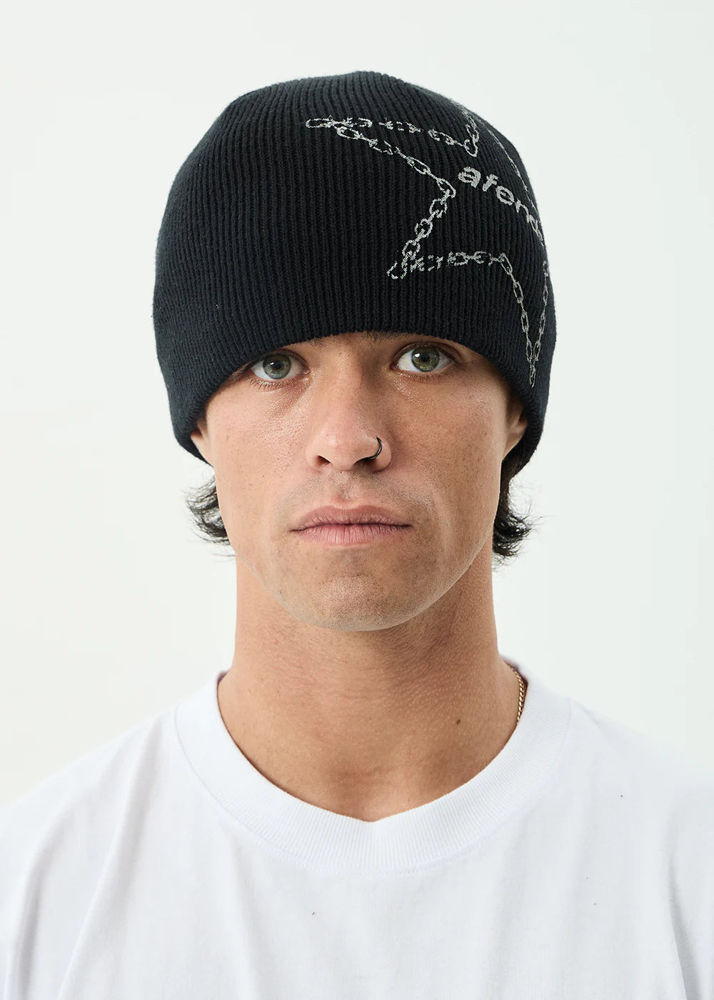 Mens Chains Beanie Black - Image 5
