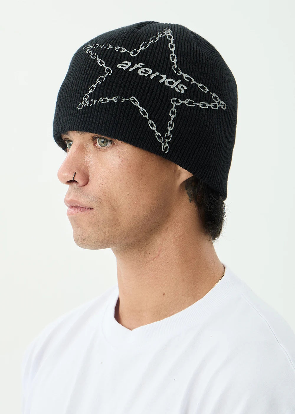 Mens Chains Beanie Black - Image 9