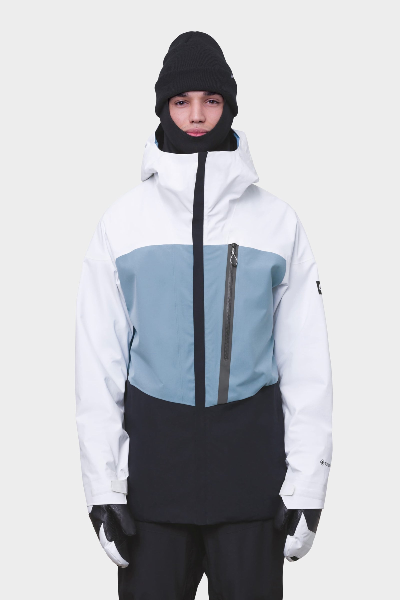 686 Mens Gore-Tex GT Shell Jacket White Steel Blue Black