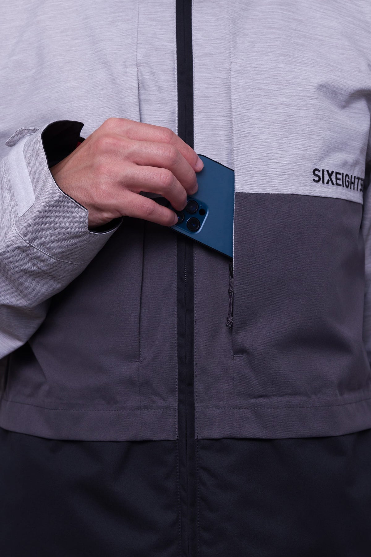 686 Mens Smarty 3-in-1 Form Jacket White Heather  Colourblock