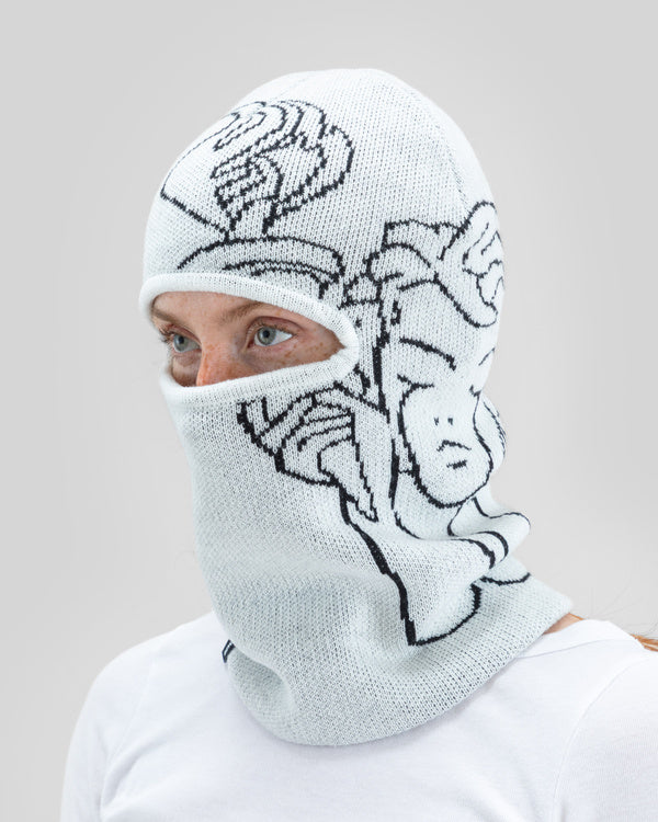 Jacquard Knit Balaclava Angel White - Image 7