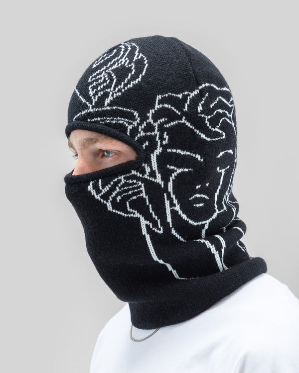 Jacquard Knit Balaclava Angel Black - Image 11