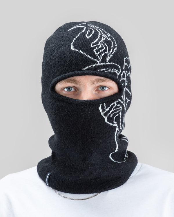 Jacquard Knit Balaclava Angel Black - Image 10