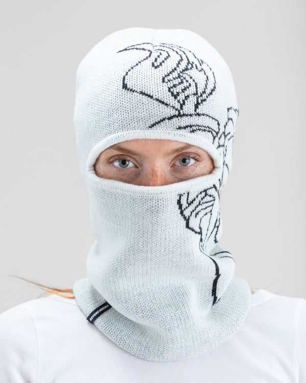 Jacquard Knit Balaclava Angel White - Image 6