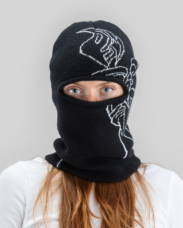Jacquard Knit Balaclava Angel Black - Image 12