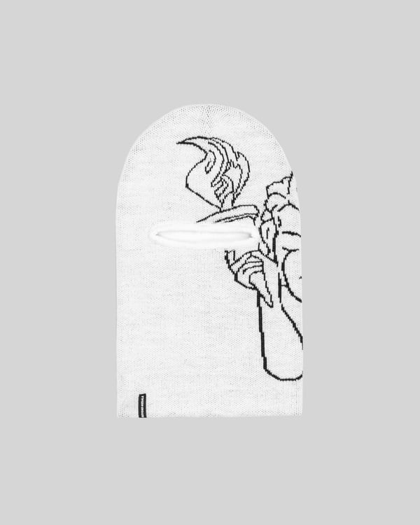 Jacquard Knit Balaclava Angel White - Image 1