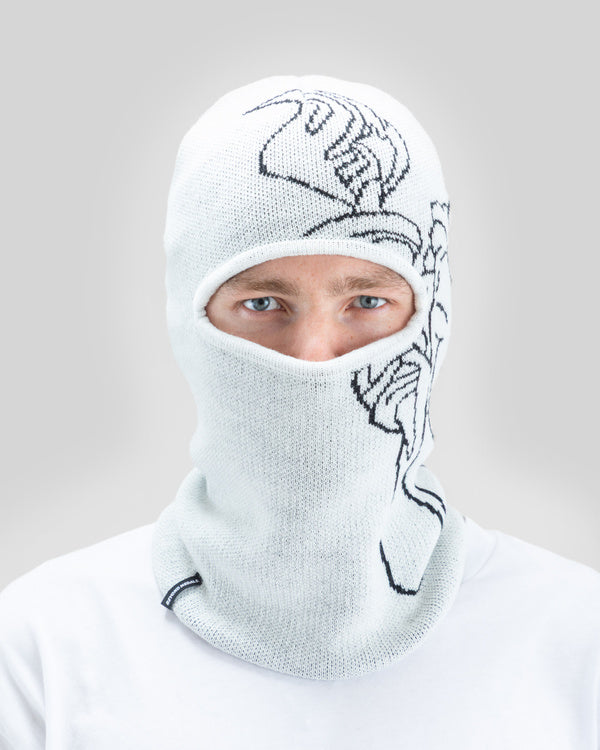 Jacquard Knit Balaclava Angel White - Image 3