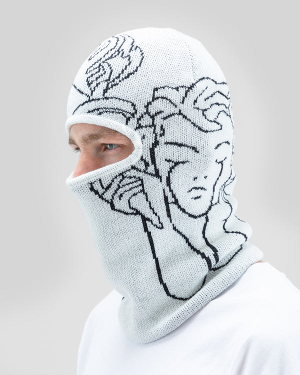 Jacquard Knit Balaclava Angel White - Image 4