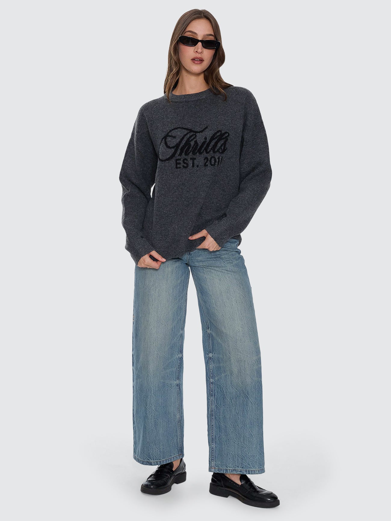 Bloodlines Knit Sweater - Dark Charcoal - Image 6