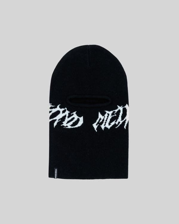 Jacquard Knit Balaclava Black - Image 1