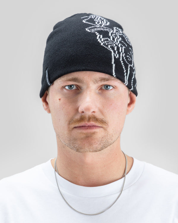 Jacquard Beanie Angel Black - Image 3