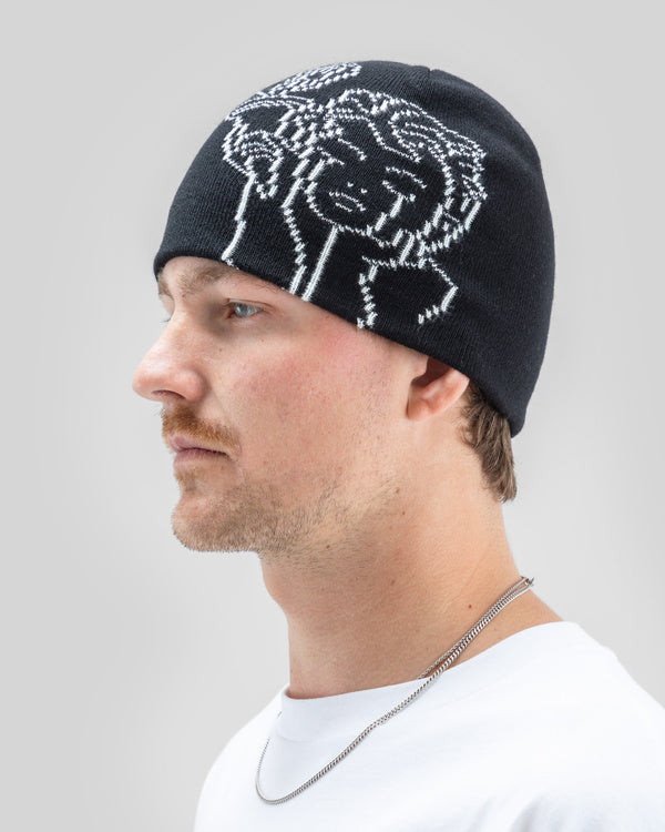 Jacquard Beanie Angel Black - Image 4