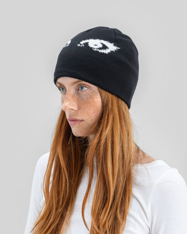 Jacquard Beanie Eyes Black - Image 6