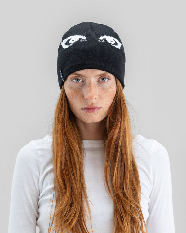 Jacquard Beanie Eyes Black - Image 5