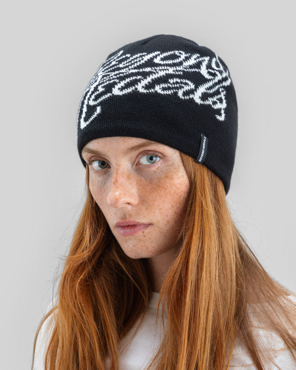 Jacquard Beanie Logo Black - Image 3