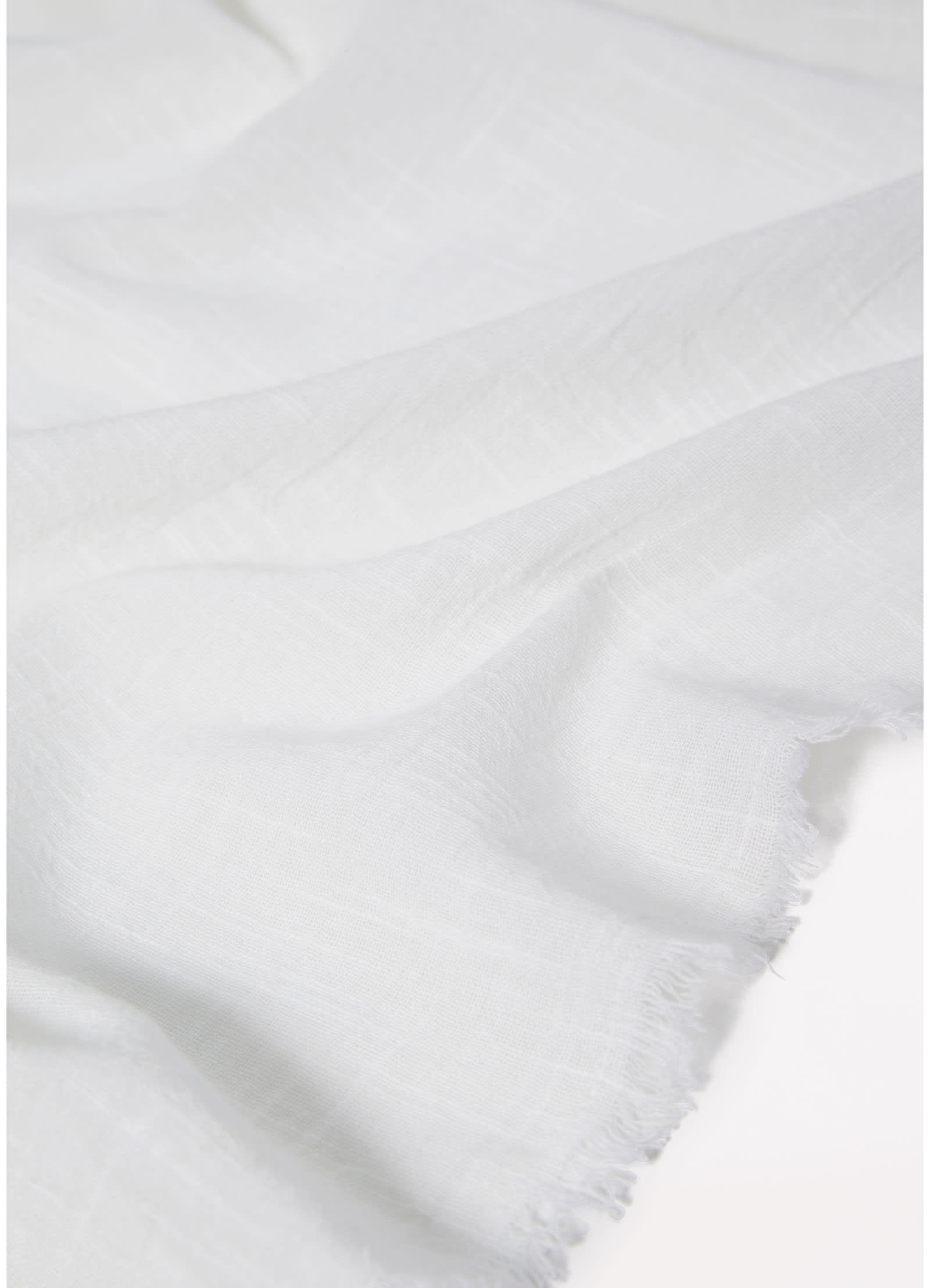 Textured Cotton Beach Wrap White - Image 10