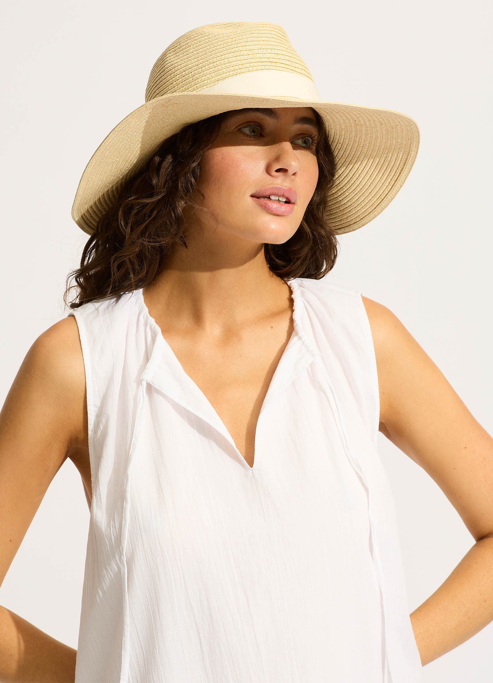 Collapsible Fedora Bucket Hat Natural - Image 1